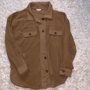 La Miel camel fleece shacket